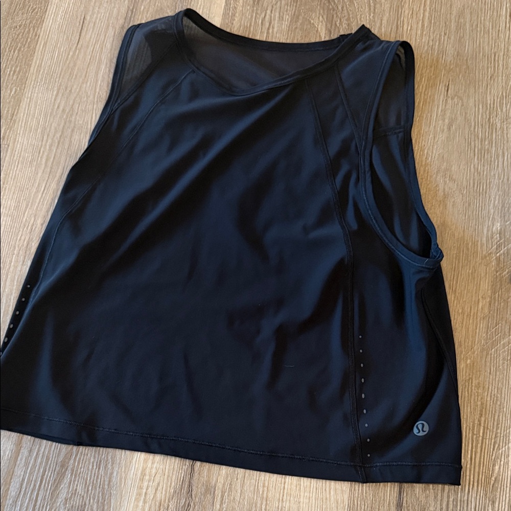 Lululemon cropped mesh panel open back tank top